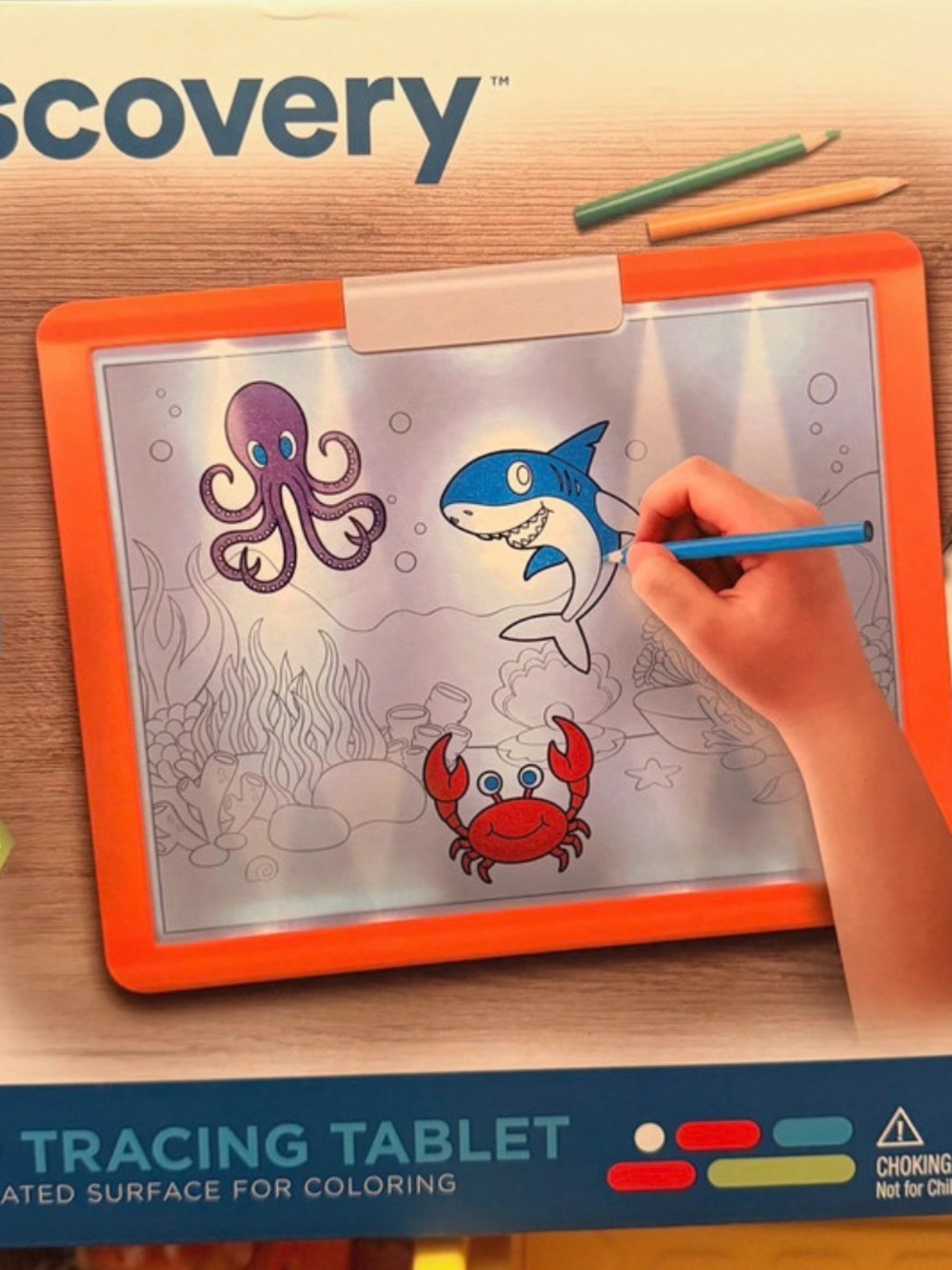 Discovery Orange Kids Tracing Tablet with Sea Life Art